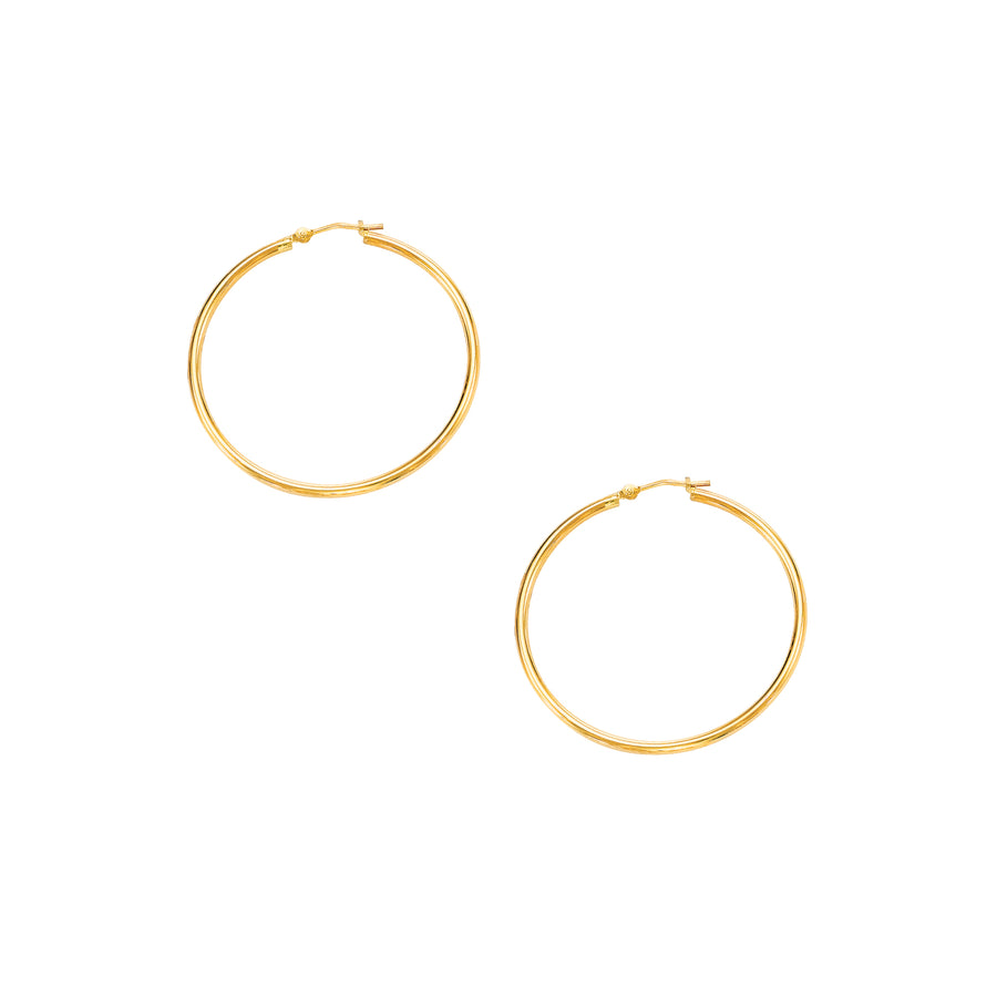 10K Gold 2x40mm Hoop Earring