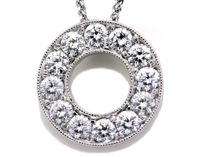 Bead Set Diamond Circle Pendant
