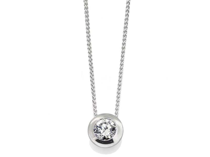 Glistening 0.68ct Bezel Set Diamond Pendant