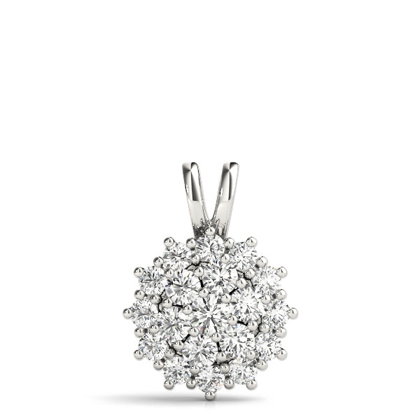 Multi-Diamond Round Pendant