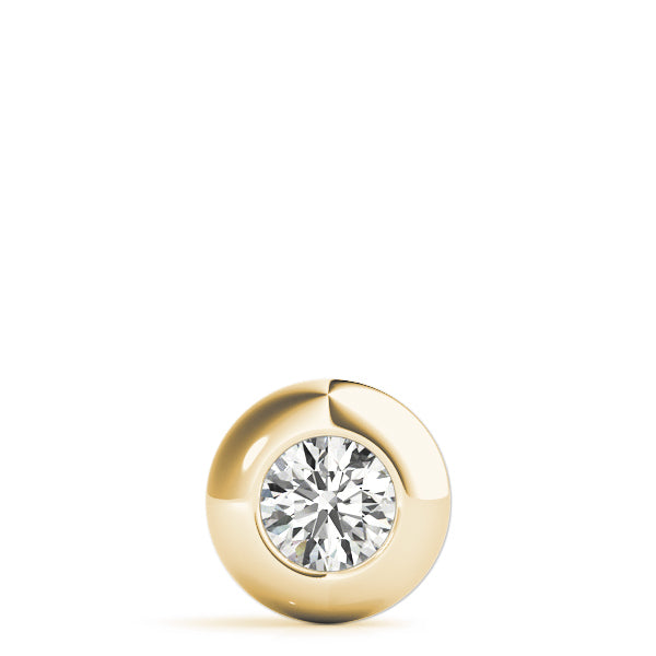 14K Yellow Gold 1ct Round Diamond Pendant