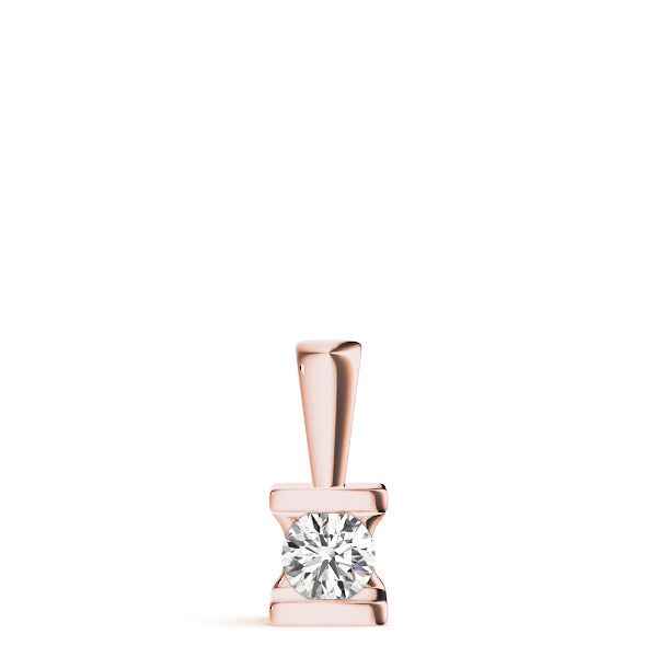 14K Rose Gold 1ct Diamond Solitaire Pendant