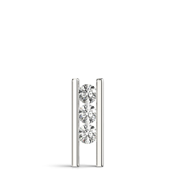 Round Diamond 3-Stone Pendant Necklace