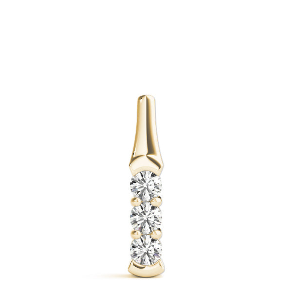 14K Yellow Gold 3-Stone Diamond Pendant