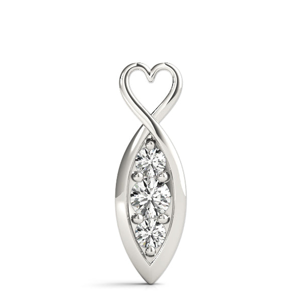 Round Diamond Three Stone Pendant