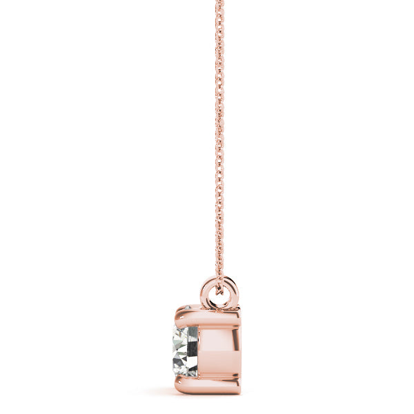 14K Rose Gold 1ct Diamond Pendant Necklace