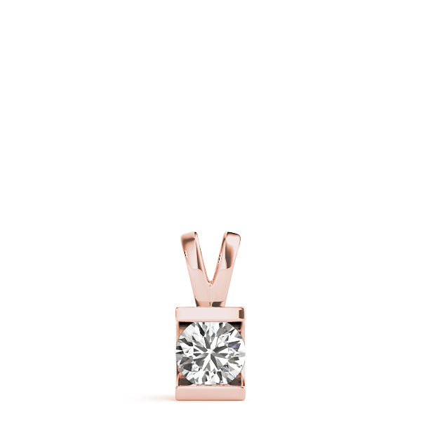 14K Rose Gold 1ct Diamond Solitaire Pendant