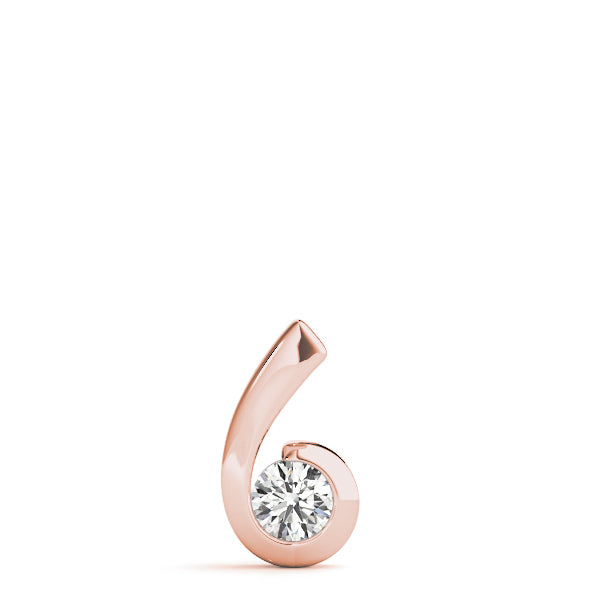 Rose Gold 0.5 CT Diamond Solitaire Pendant Necklace