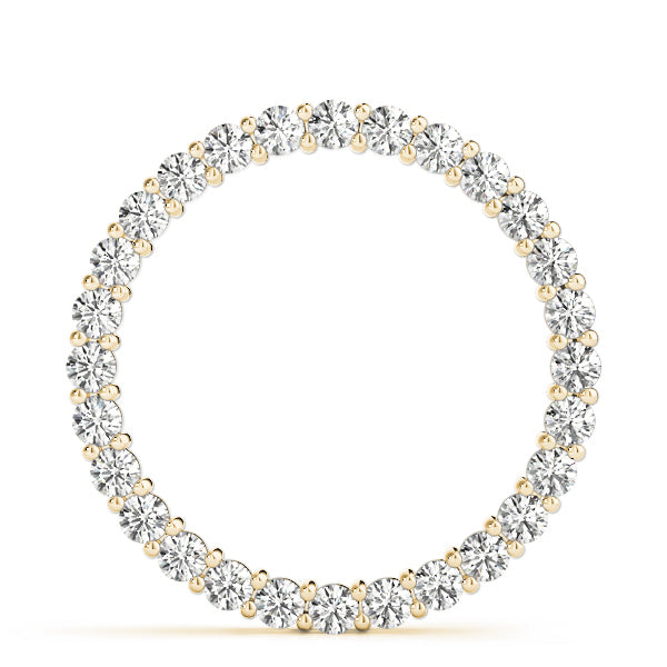 14K Yellow Gold Round Diamond Circle Pendant