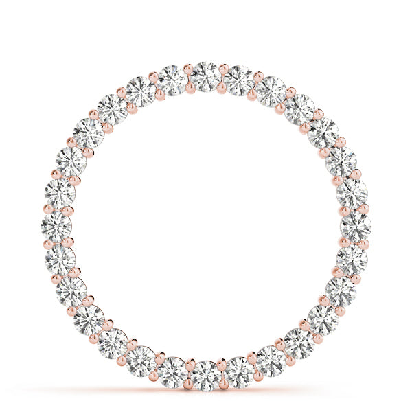 14K Rose Gold Diamond Circle Pendant