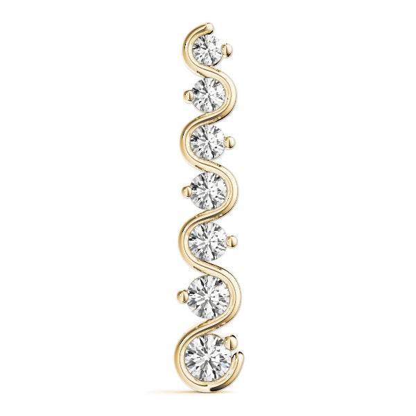 14K Yellow Gold Round Diamond Pendant