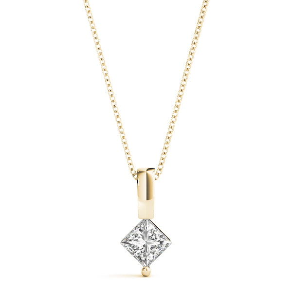 14K Yellow Gold 1/20 CT Diamond Solitaire Pendant