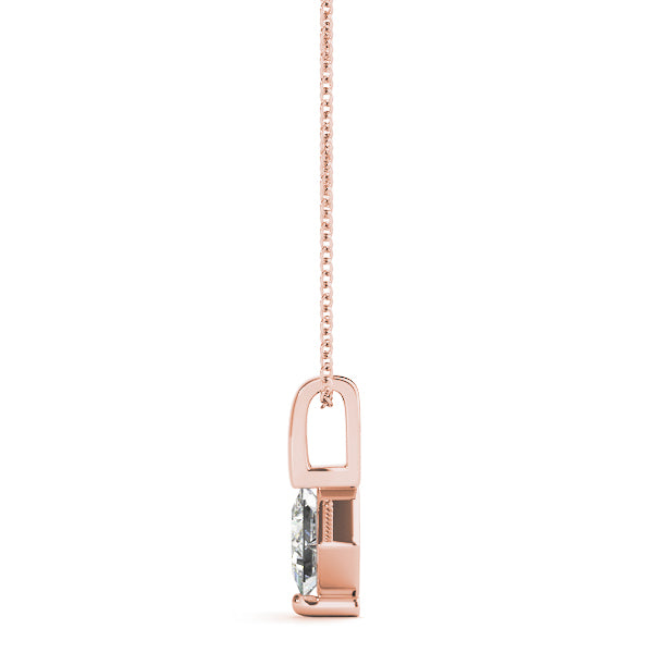 14K Rose Gold 0.05ct Square Diamond Pendant
