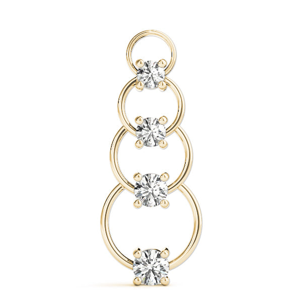 14K Yellow Gold Round Diamond Journey Pendant