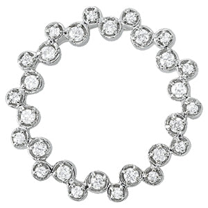 Round Diamond Circle Pendant in Gold