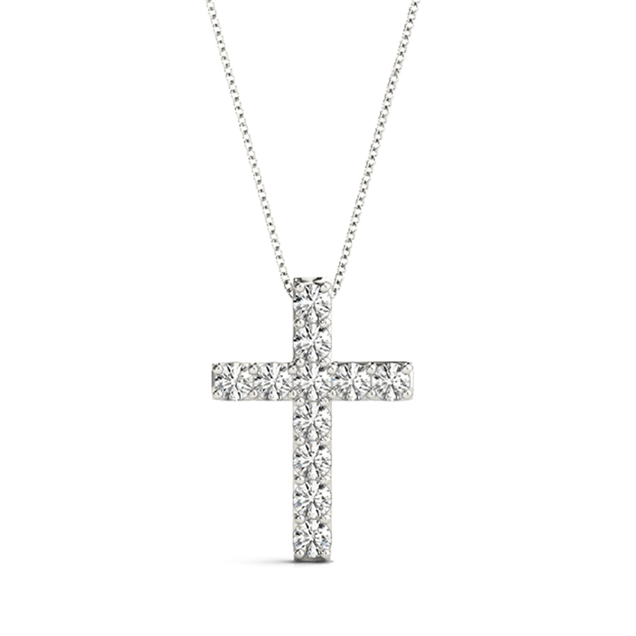 Multi-Diamond Religious Cross Pendant