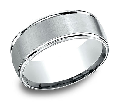 Fine Satin Center & Polished Edges Platinum Band