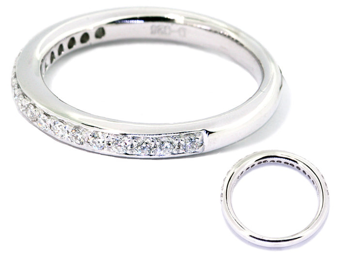 Platinum Azure Channel-Style Bead-Set Diamond Wedding Band