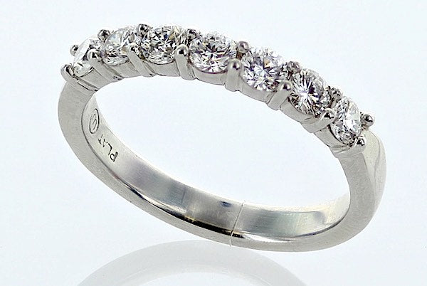 Beautiful Shared Prong Diamond Wedding Band In Platinum