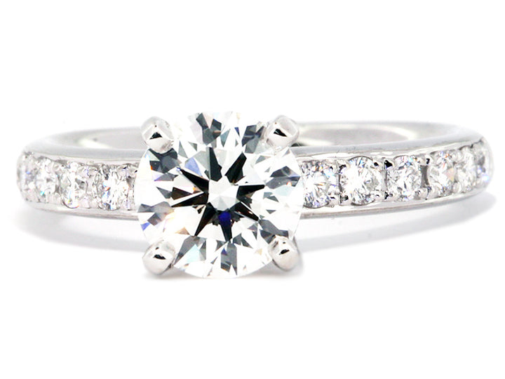 Platinum Channel and Prong Set Diamond Engagement Ring Setting