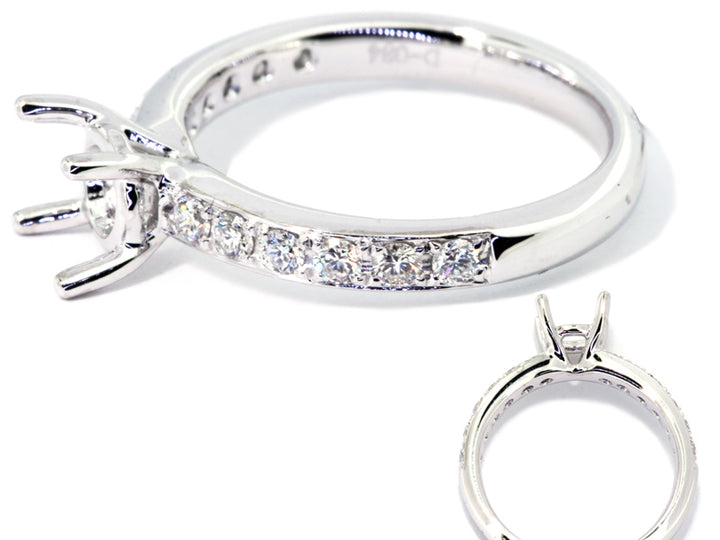 Platinum Channel and Prong Set Diamond Engagement Ring Setting