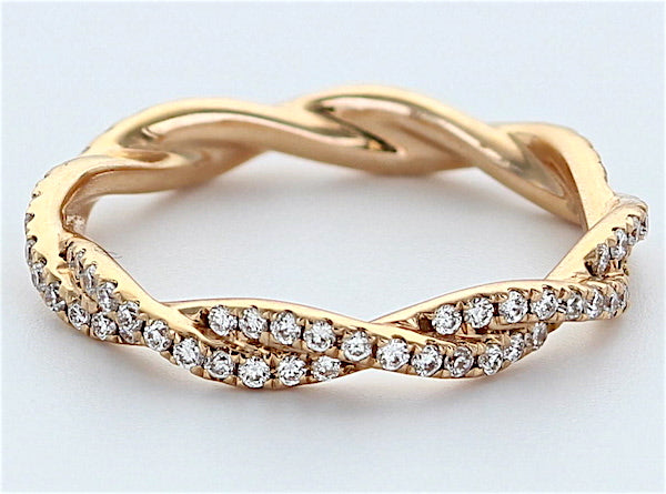 Rose Twine Twisting Diamond Eternity Band 18 Karat Rose Gold