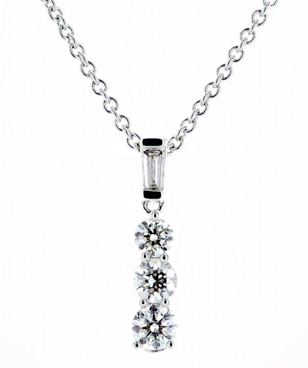 18KW Tapered Diamond Drop Pendant