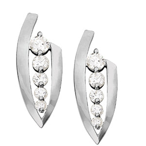 Round Diamond Journey Stud Earrings