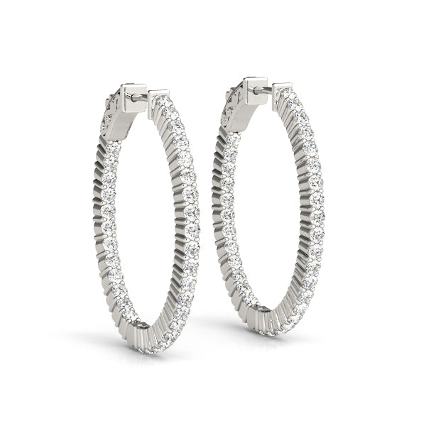 Diamond Inside Out Hoop Earrings in Multiple Gold Options