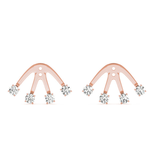 14K Rose Gold Diamond Fashion Earring Jackets