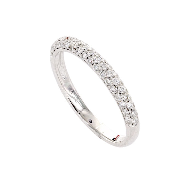 Platinum Pave Three Row Diamond Band