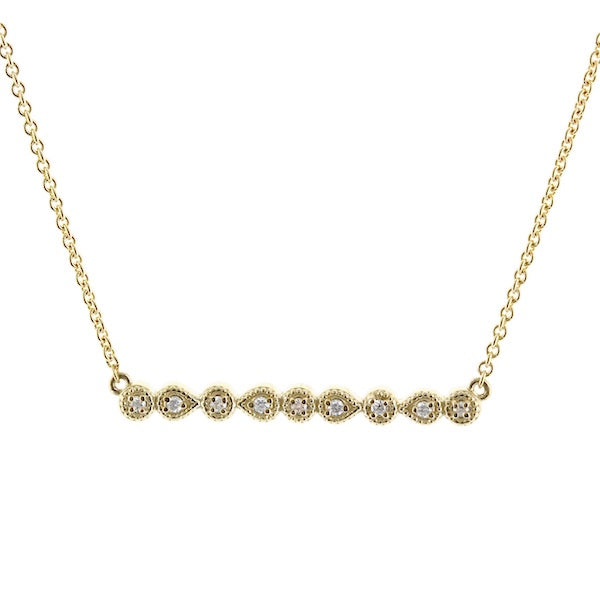 Petite 14KY Gold Bezel-Set Bar Necklace | Washington Diamond