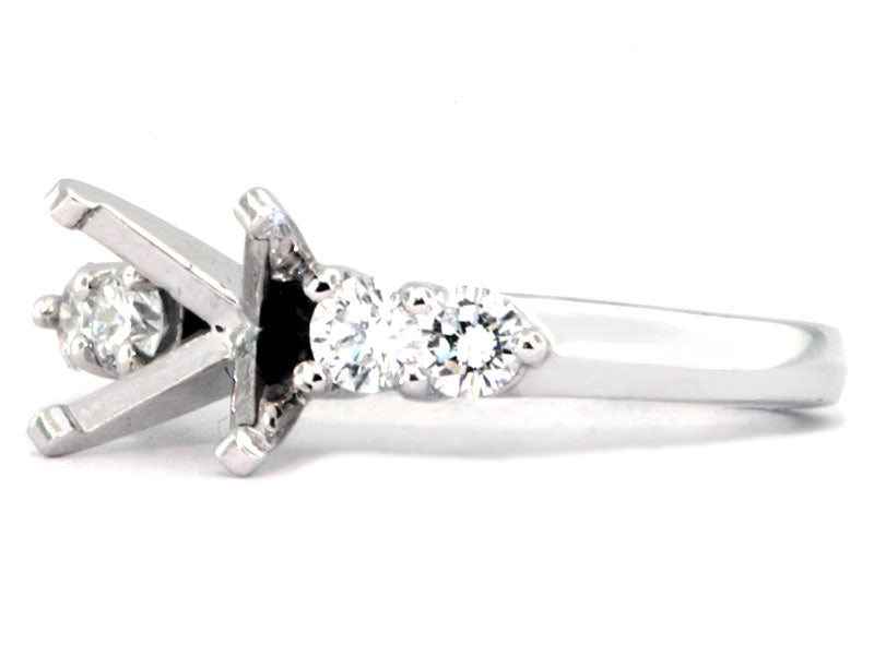 Five Stone Shared Prong Engagement Ring Setting