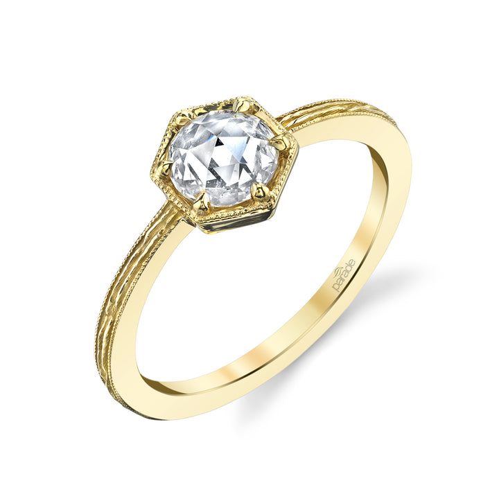 18KY Lumiere  Antique Rose Cut Engagement Ring | Washington Diamond