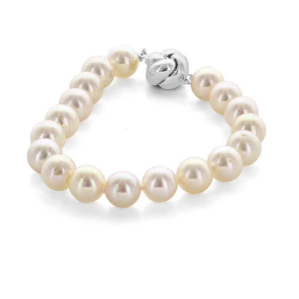 9mm Akoya Cultured Pearl Bracelet  7.5in 14kt White Gold Clasp
