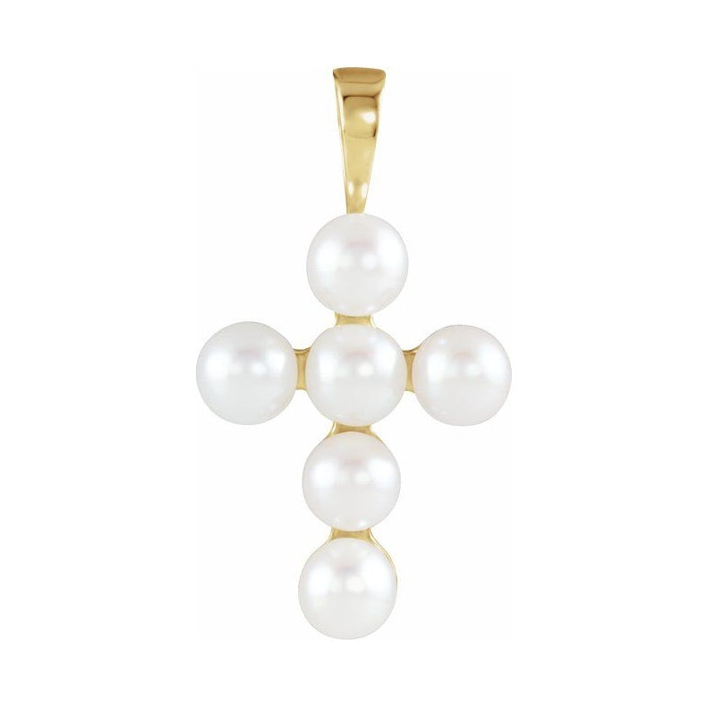Pearl Cross Necklace or Pendant