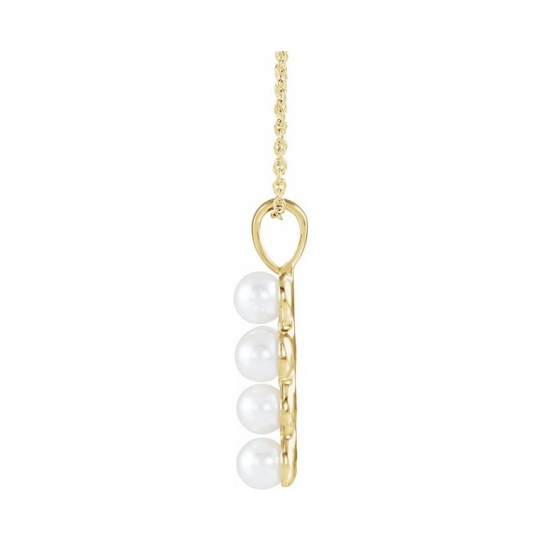 Pearl Cross Necklace or Pendant