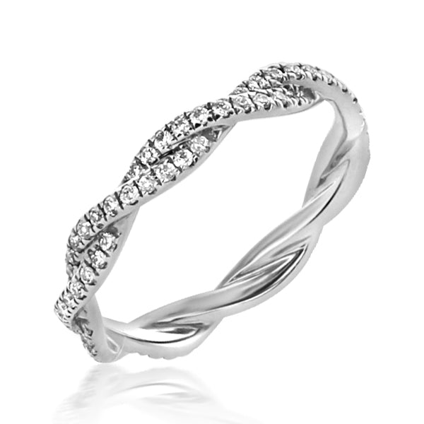 Enchanting French Twist Wedding Band In Platinum | Washington Diamond