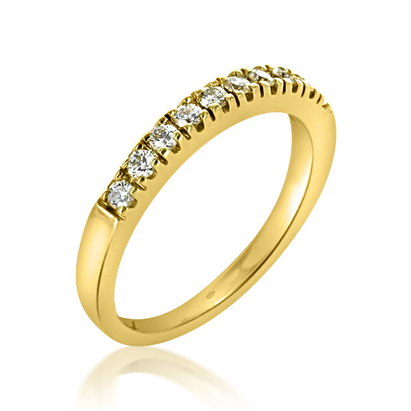 18k Yellow Gold Prong-Set Diamond Wedding Band