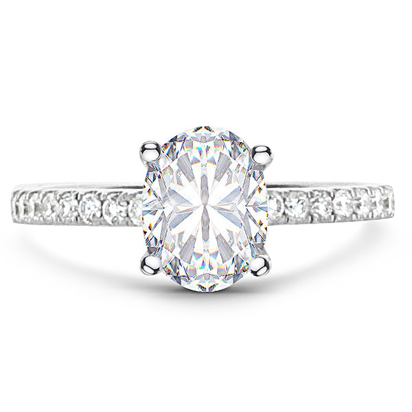 Platinum Engagement Mounting for 6.5mm Center Stone