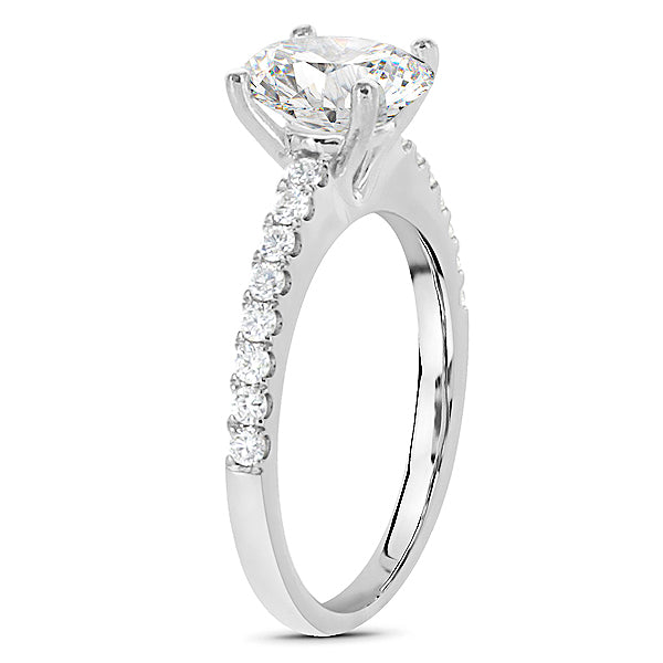 Platinum Engagement Mounting for 6.5mm Center Stone