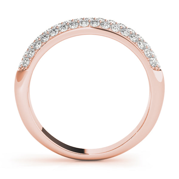 18K Rose Gold Pave Diamond Wedding Ring