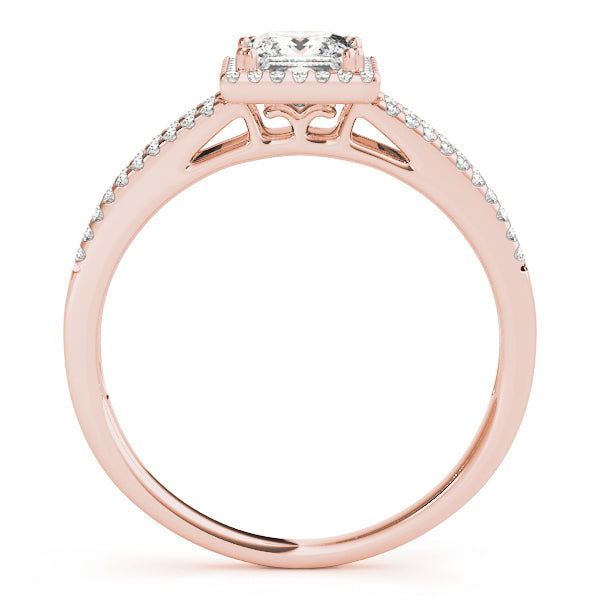 14K Rose Gold 1 CT Diamond Halo Engagement Ring