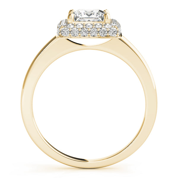 14K Yellow Gold 1.20ctw Diamond Halo Engagement Ring