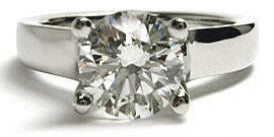 Heavy Arista Platinum Solitaire Engagement | Washington Diamond