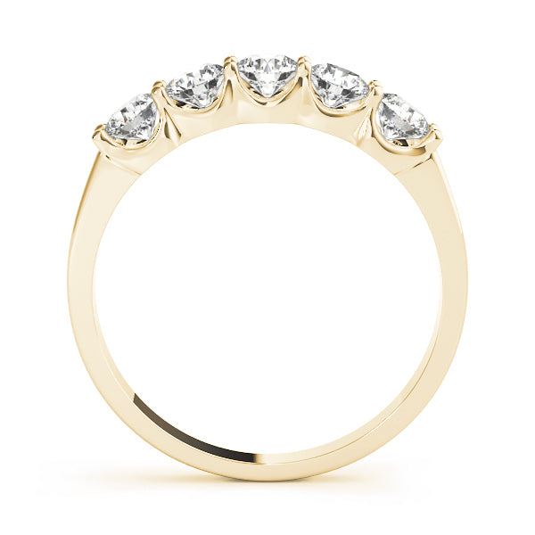 14K Yellow Gold 5-Stone Diamond Wedding Ring