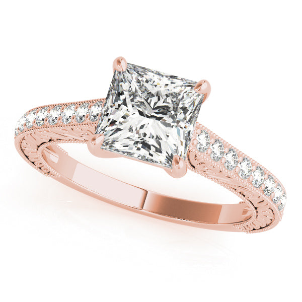 18K Rose Gold Diamond Engagement Ring 0.5 CTW