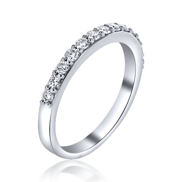 Platinum Shared-Prong Diamond Wedding Band