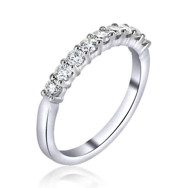 Platinum Nine-Diamond Shared-Prong Wedding Band