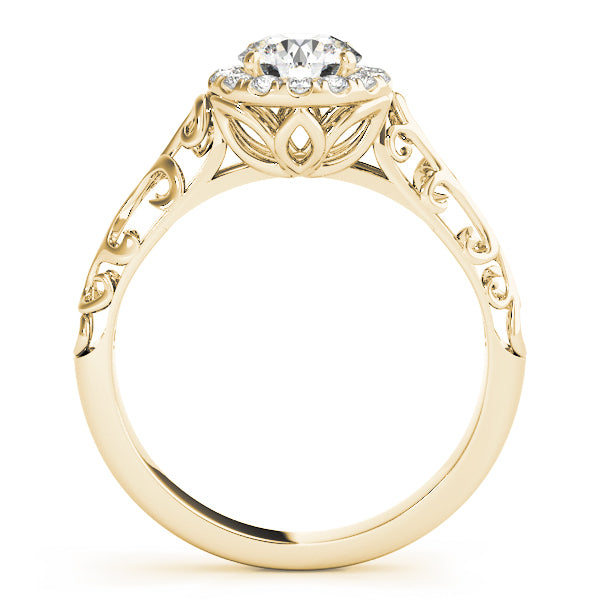 14K Yellow Gold Round Diamond Engagement Ring